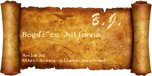 Bogács Julianna névjegykártya